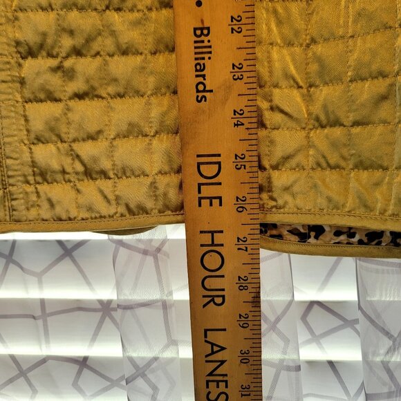 90s Deadstock Koret Womens Reversible Quilted Jacket Leopard Gold Size 16 - Picture 11 of 12